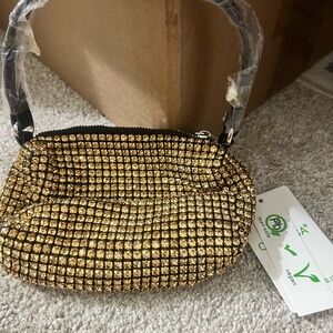 Elegant Gold Crystal Women's Clutch